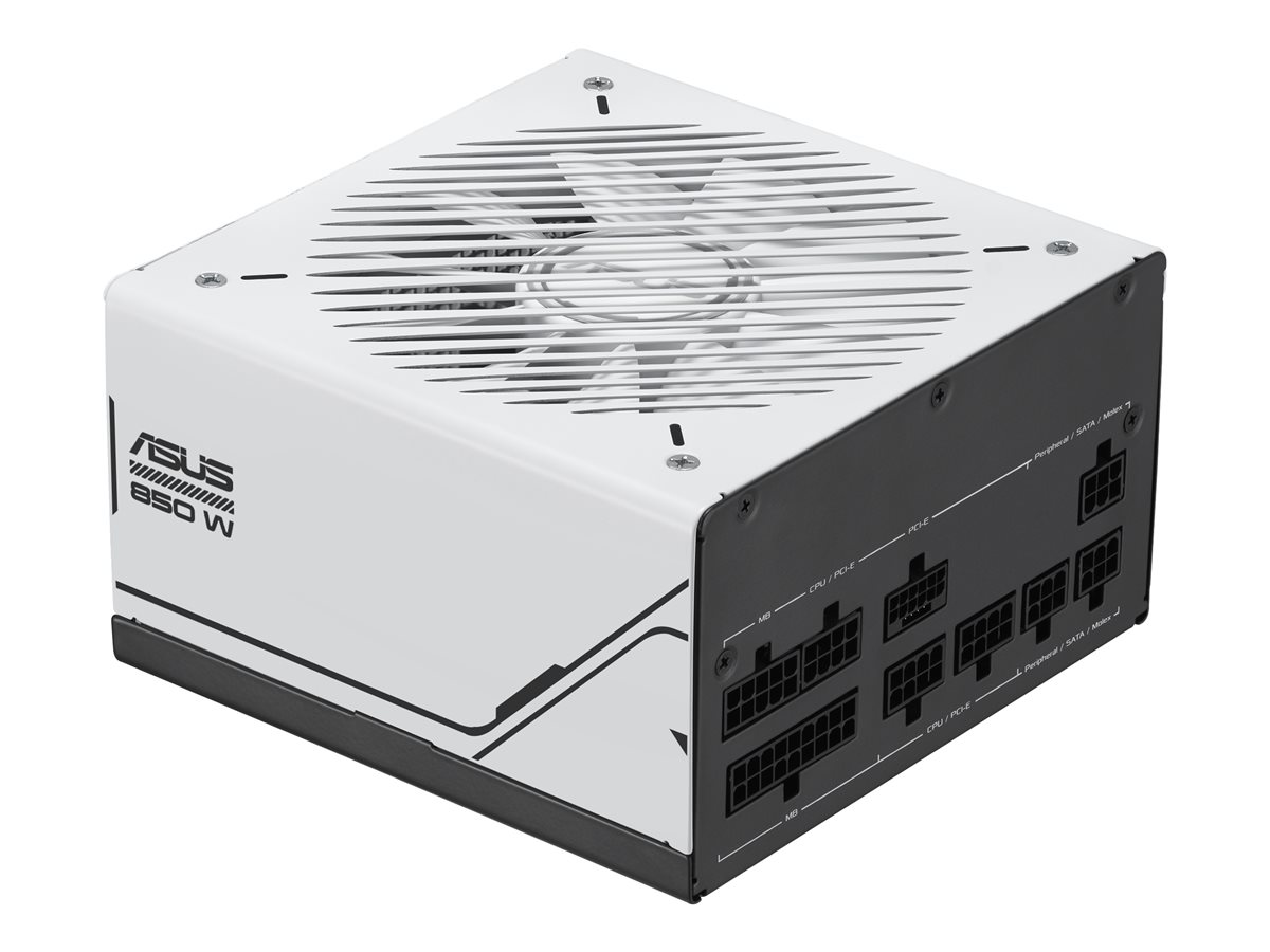 ASUS AP-850G 850W power supply unit with white casing and rear modular ports