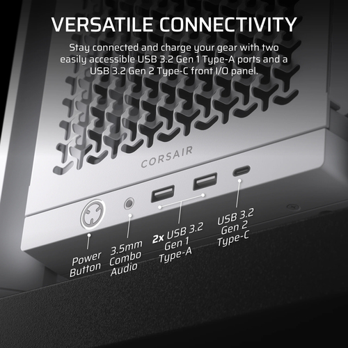 Corsair FRAME 4000D, Plastic, Steel, Tempered glass, Gaming Midi Tower PC Case