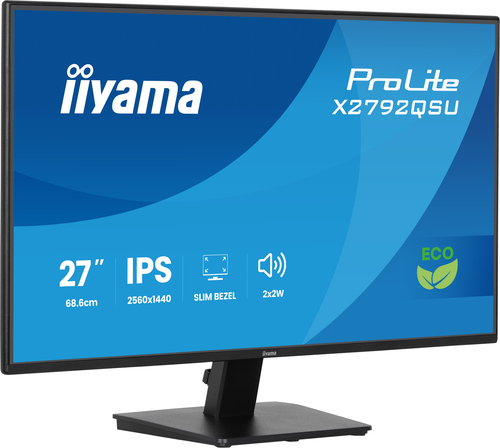iiyama X2792QSU-B1 monitor on desk setup with clear 27 inch screen