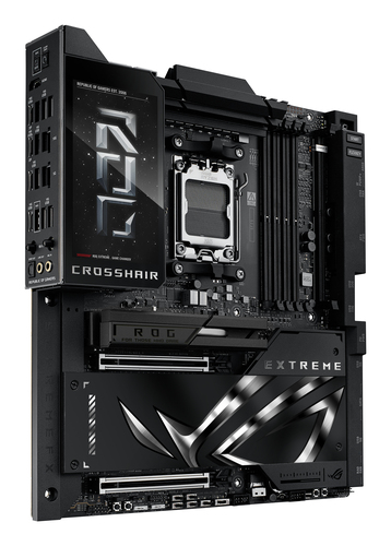 ASUS ROG Crosshair X870E Extreme motherboard installed in gaming PC chassis