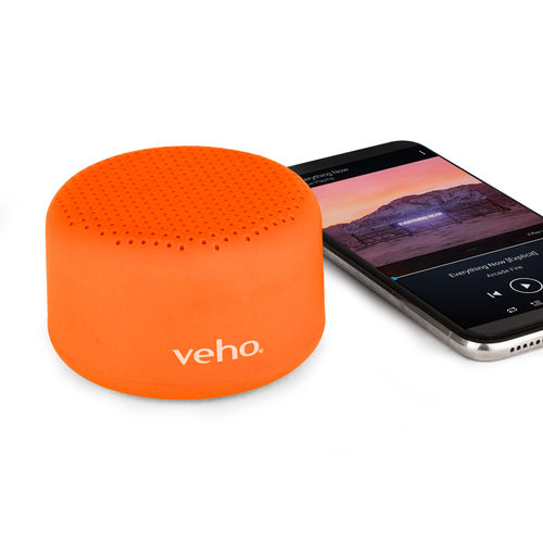 Veho M3 speaker with Bluetooth pairing icon on display