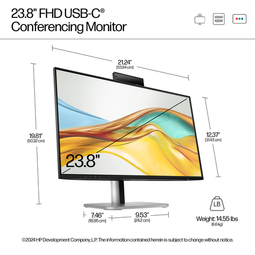 HP Series 5 Pro, 23.8 inch FHD USB-C Conferencing Monitor