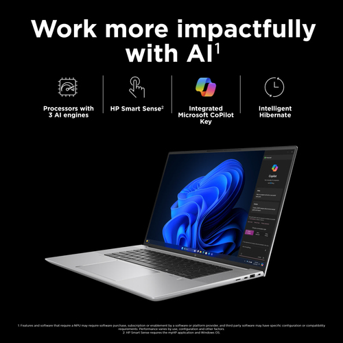 HP ZBook Studio G11, Intel Core Ultra 9, 64GB/2TB, 16" Laptop, Windows 11 Pro