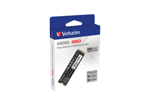 Verbatim Vi3000 256GB M.2 NVMe PCIe SSD, 3100MB/s High-Speed Internal Storage
