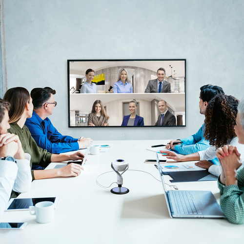 j5create JVU368 5MP 360° AI Webcam with Speakerphone – Full HD 1080p, USB, White