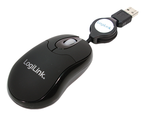 LogiLink (ID0016), Ambidextrous, Optical, USB Type-A, 800 DPI, Black