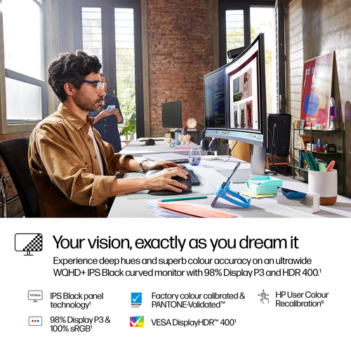 HP Series 7 Pro 37.5 inch WQHD+ Thunderbolt 4 Monitor, LCD