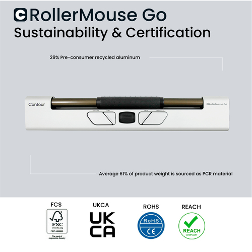 Contour Design RollerMouse Go + RollerMouse Go Dock, Wireless+Bluetooth 4000 DPI