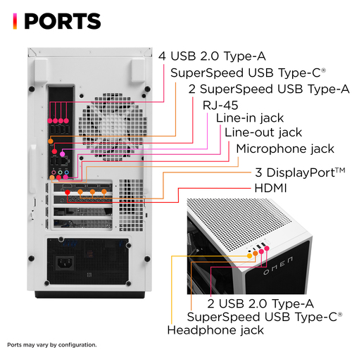 HP OMEN 35L Gaming GT16-0037na, AMD Ryzen™ 7, 8700F, 16GB/1TB, W11 Home Desktop
