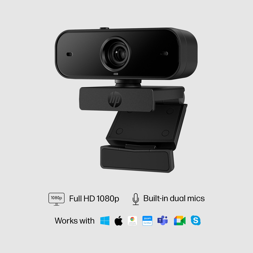HP 435 FHD Webcam, 2 MP, 1920 x 1080 pixels, Full HD, 30 fps, UVC 1.1,Auto FOcus
