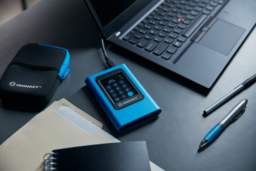 Kingston IronKey 7.68TB USB-C External SSD – AES 256-bit, 230MB/s, Blue