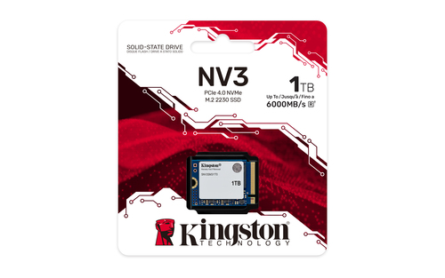 Kingston Technology 1000G NV3 M.2 2230 NVMe SSD, 1 TB, M.2, 6000 MB/s