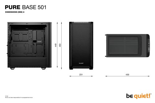 be quiet! PURE BASE 501 Black, Steel, Midi Tower Case