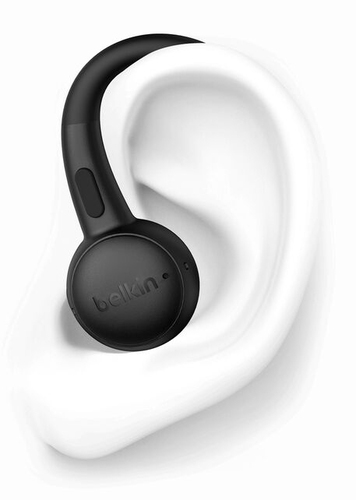 Black Belkin SoundForm ActiveFit earbuds with active noise canceling
