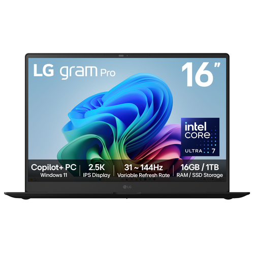 LG Gram Pro 16Z90TS-G, Intel Core Ultra 7, 16GB/1TB, 16" Hybrid AI Laptop