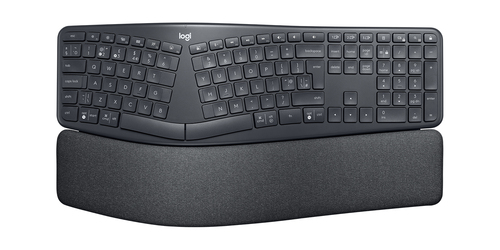 Logitech ERGO K860 full-size ergonomic keyboard top view graphite design