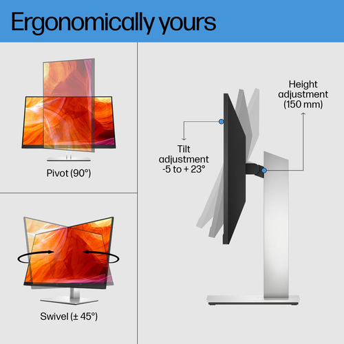 HP E-Series E27q G4, 68.6 cm (27"), 2560 x 1440 pixels, Quad HD, LCD Monitor