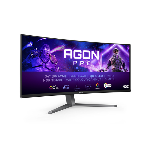 AOC AGON PRO (AG346UCD), (34"), 3440 x 1440 pixels, WQHD, QD-OLED Monitor