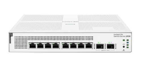 HPE Aruba Instant On 1930, 8p Gigabit CL4 PoE, 2p SFP 124W, Managed Switch