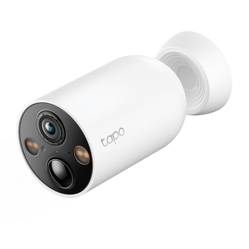 TP-Link Tapo C425 wireless outdoor bullet camera mounted on white ceiling