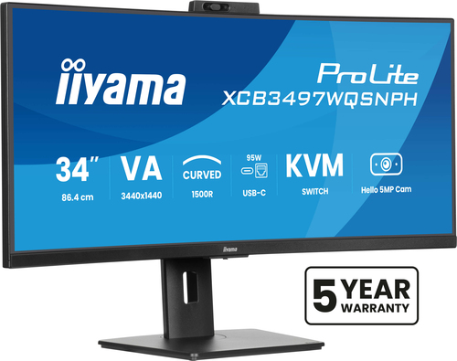 iiyama ProLite 34-inch UltraWide Quad HD LED monitor with 3440 x 1440 resolution in black