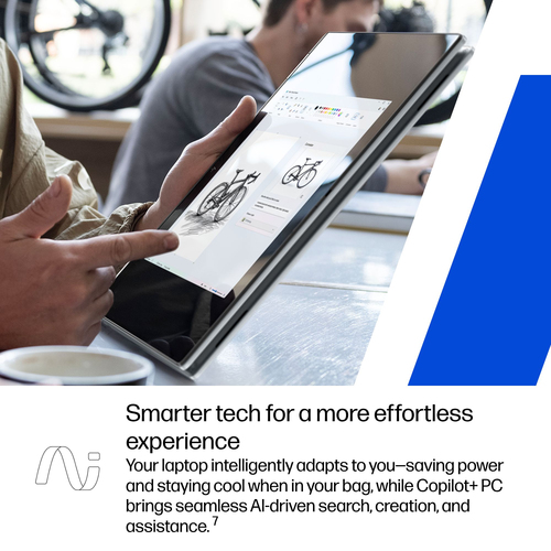 HP OmniBook X Flip Ryzen AI 5 laptop slim body angle image