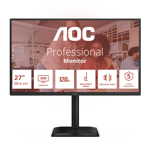 AOC E4 Q27E4CV, 68.6 cm (27"), 2560 x 1440 pixels, Quad HD, LED, Monitor