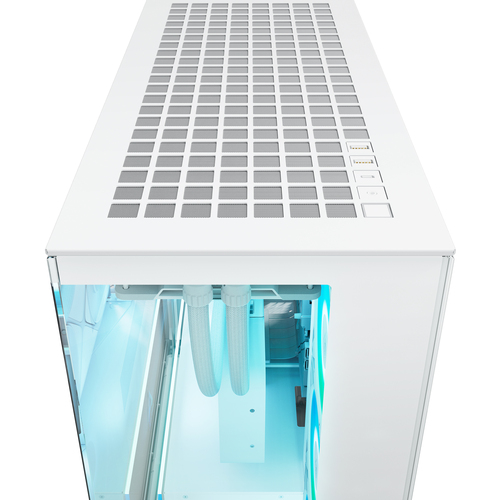 ARCTIC Xtender VG white PC case top view with fan and radiator support for advanced liquid cooling