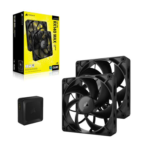 Corsair iCUE LINK RX140 MAX Fan 14 cm, 300 RPM, 1600 RPM, Black