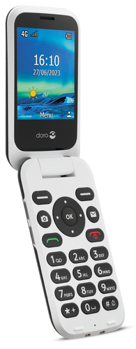Doro 6820, Clamshell, Single SIM, 7.11 cm (2.8"), 2 MP, Bluetooth, Black, White
