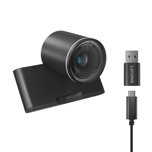 Lenovo 4XC1Q25246 8MP 4K Ultra HD USB Webcam 30fps with Privacy Shutter – Black