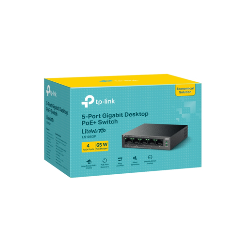 TP-Link LiteWave, 5-Port with 4-Port PoE+, Gigabit Unmanaged Desktop Switch
