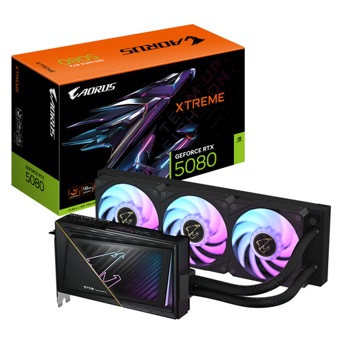 GIGABYTE AORUS GeForce RTX 5080 XTREME WATERFORCE, 16GB GDDR7, PCIE 5.0, GPU