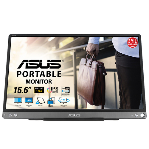 ASUS ZenScreen MB16ACE, (15.6"), 1920 x 1080 pixels, Full HD, LED Monitor