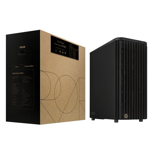 ASUS ProArt PA401 Wood METAL PWM, Black, ATX, Tower PC Case