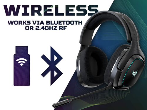 Acer Predator Galea 550, Wireless, 20 - 20000 Hz, Gaming, Headset/Headphones, Black