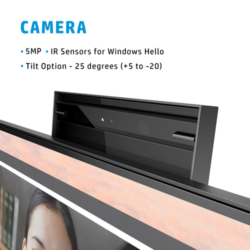 HP E24mv G4 FHD Conferencing Monitor, (23.8"), 1920 x 1080 pixels, LCD