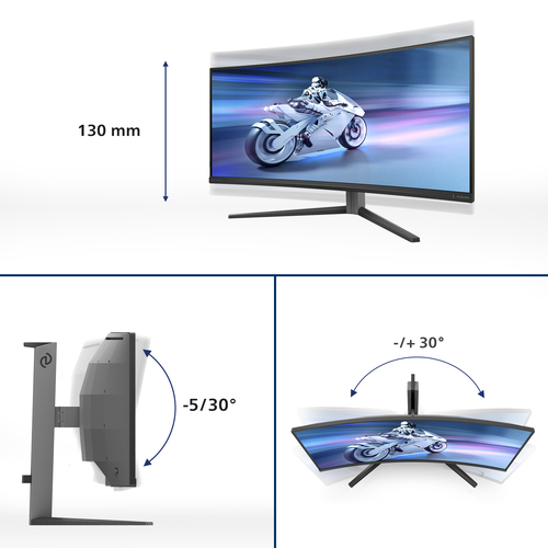 Philips Evnia (34M2C6500/00), (34"), 3440 x 1440 pixels, WQHD, QD-OLED, Monitor
