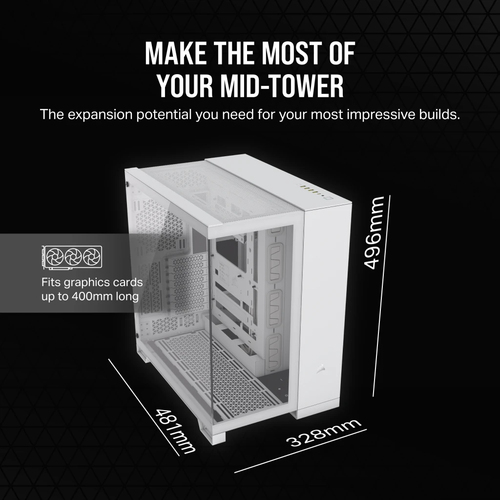 Corsair 6500X, ATX, Plastic, Steel, Tempered glass Midi Tower PC Case