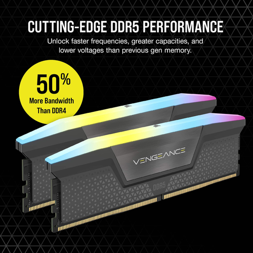 Corsair Vengeance RGB, 32GB 2 x 16 GB DDR5 6000 MHz, 288-pin DIMM for PC/Server