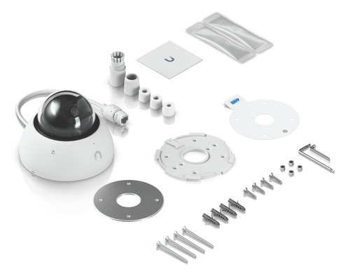 Ubiquiti AI Dome wired IP security camera mounted on indoor ceiling