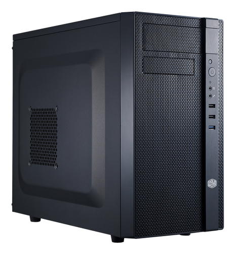 Cooler Master N200 PC case side view showing compact mini tower steel and plastic body