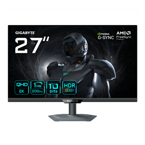 Side profile of GIGABYTE G27Q2 monitor showing slim design