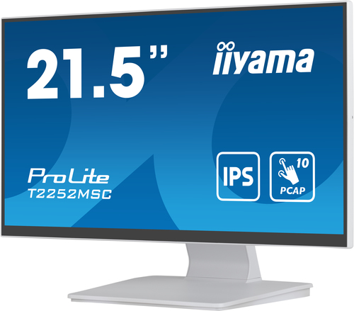 iiyama ProLite T2252MSC-W2 21.5" Touch Monitor showing 10-point multi-touch functionality