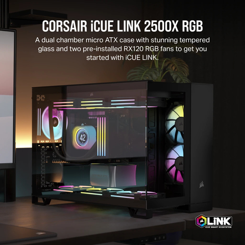 Corsair 2500X RGB, Black, ATX, Mid Tower, PC Case