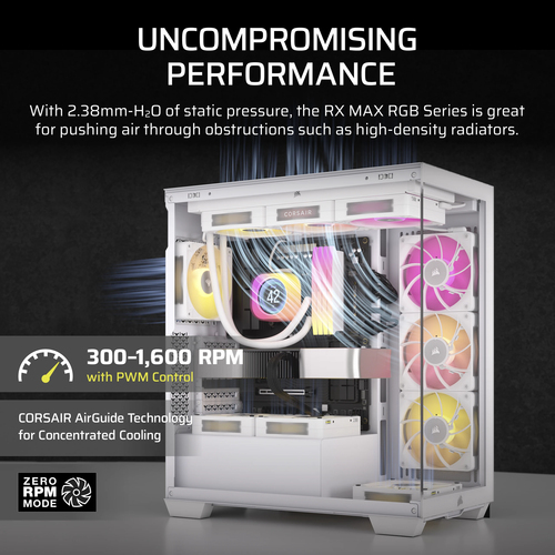 Corsair iCUE LINK RX140 MAX RGB 14 cm, 300RPM - 1600RPM, CO-9051039-WW, White