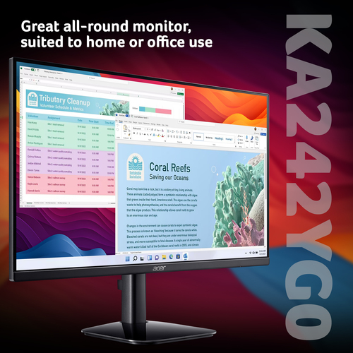 Acer KA2 KA242YG0, 60.5 cm (23.8"), 1920 x 1080 pixels, Full HD Monitor
