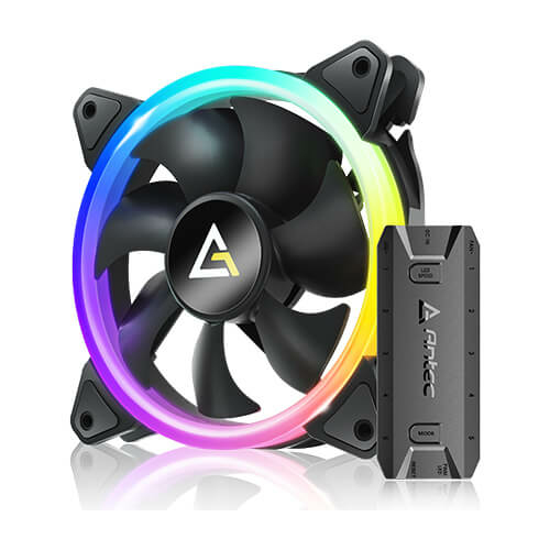 Antec 0-761345-40023-7, Neon 120 ARGB_3PK Fan, Black, 25.6 dB,800 RPM, 1600 RPM