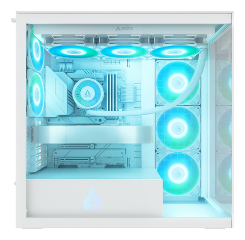 ARCTIC Xtender White metal PC case featuring A-RGB PSU cover and clean cable management