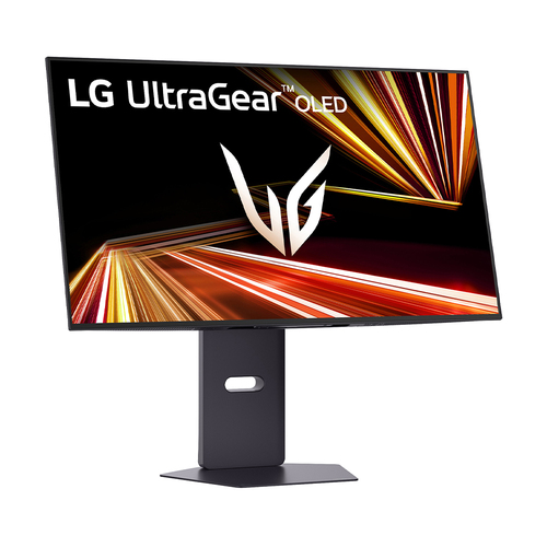 Side view of LG UltraGear GX8 OLED 32-inch 4K monitor